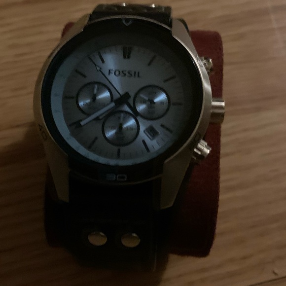 Fossil blue face black leather - Picture 2 of 2